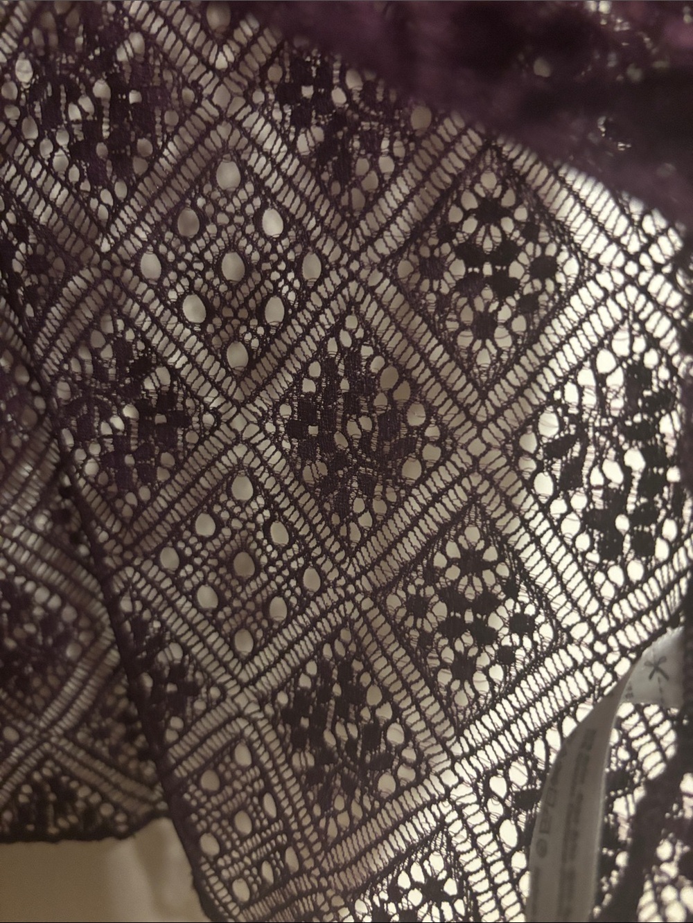 Free People Sheer Lace Turtleneck in Plum - Picture 3 of 3